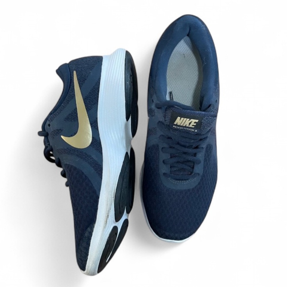 Nike Navy Blue Mesh Running Sneakers - Picture 2 of 4